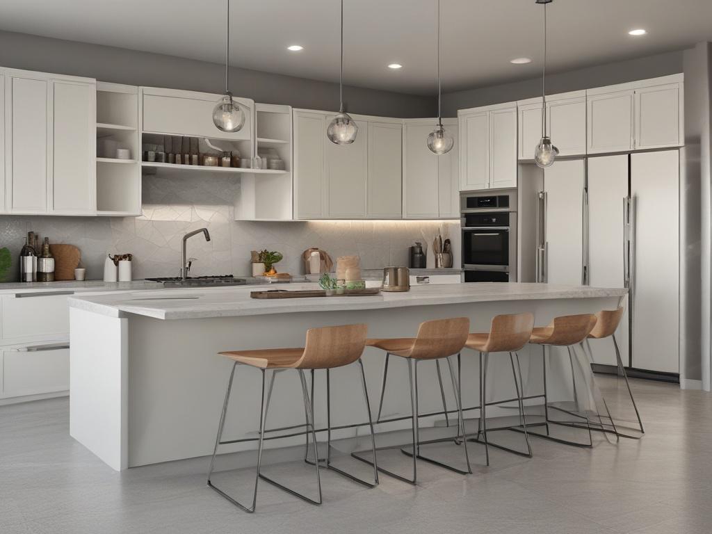 modern kitchen, sleek design, contemporary appliances, functional layout