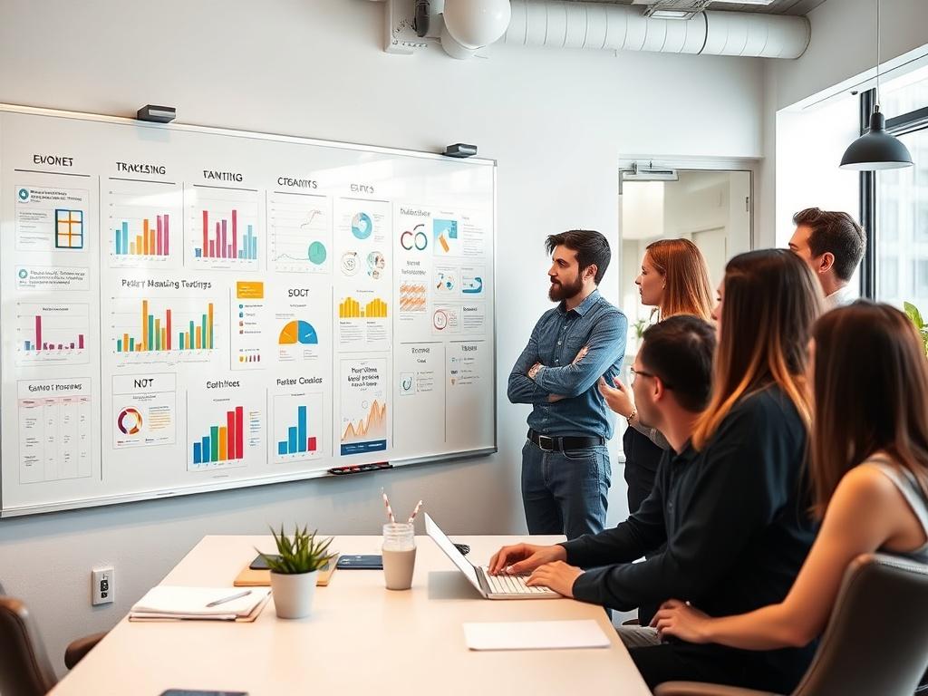 A marketing team brainstorming in a contemporary NYC office