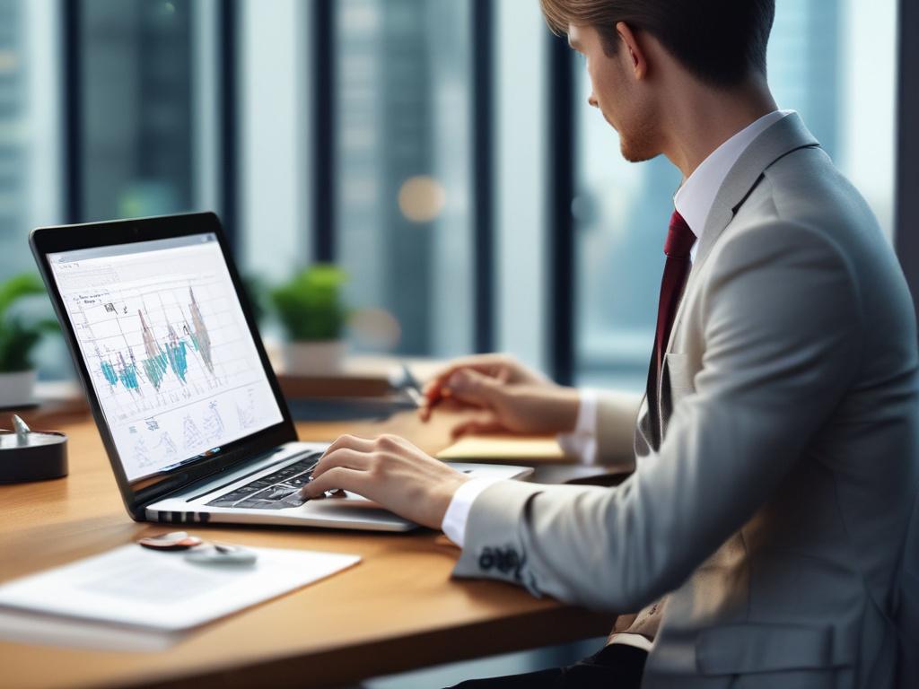 close up shot of a financial analyst reviewing asset data