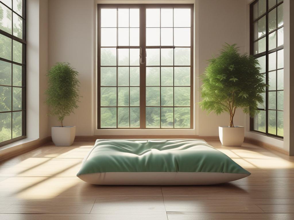A realistic high resolution of a serene indoor space featuring