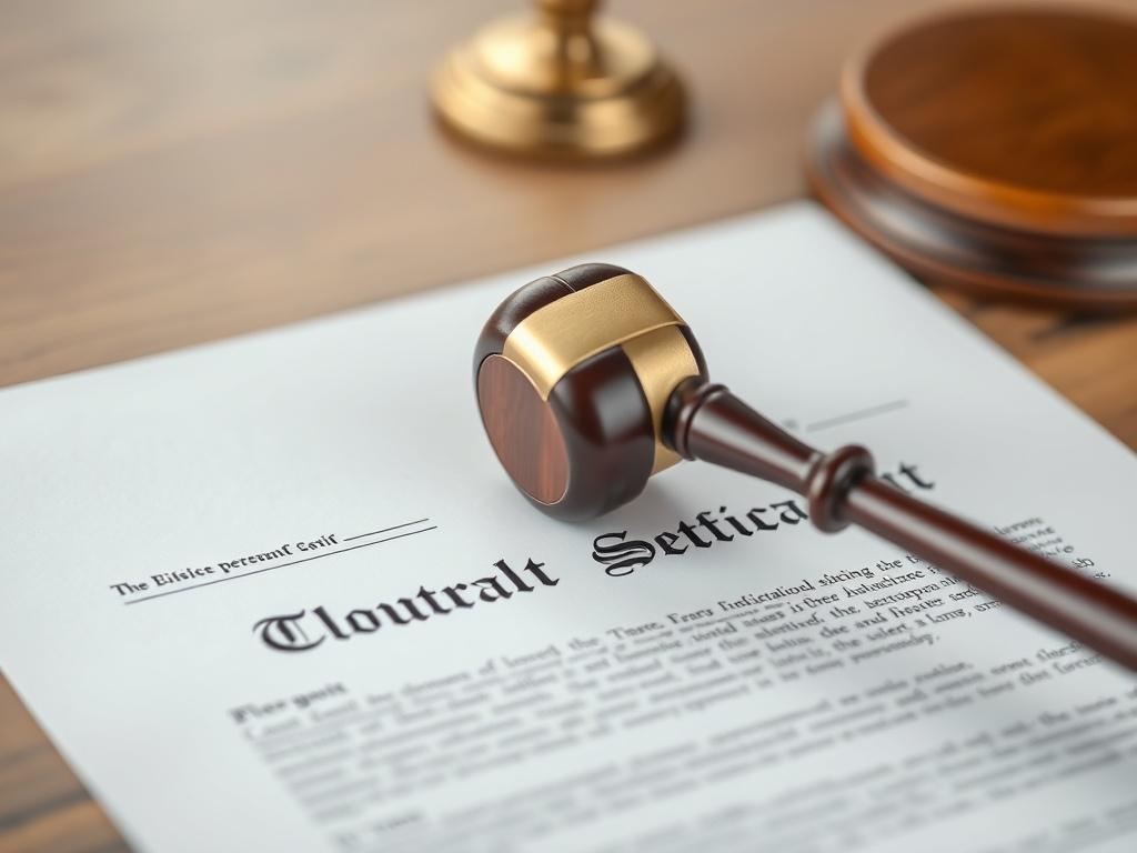 A high resolution close up image of a gavel resting