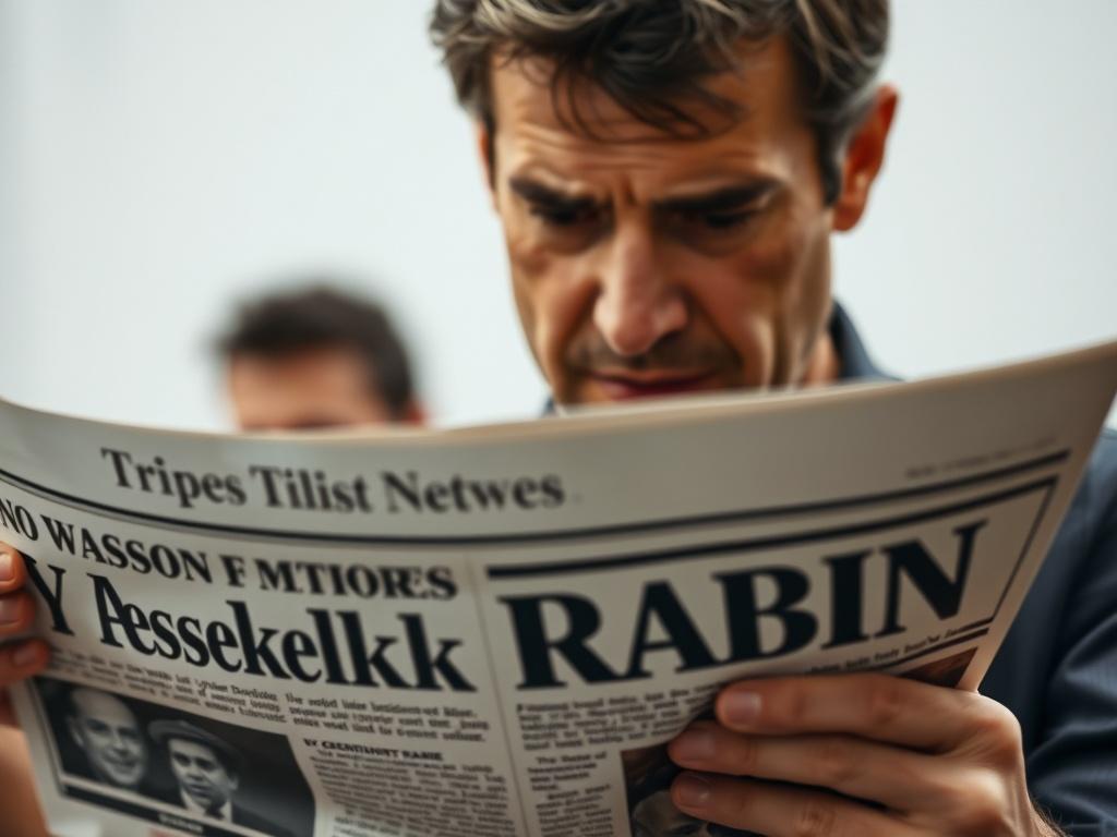 A high resolution close up shot of a newspaper headline