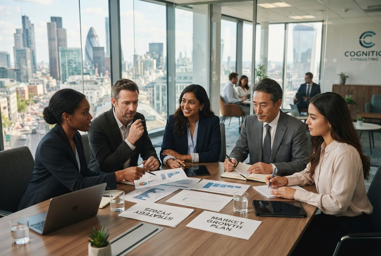 Professional consulting team collaboration