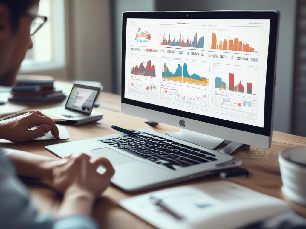 A hyper realistic close up shot of a website designer