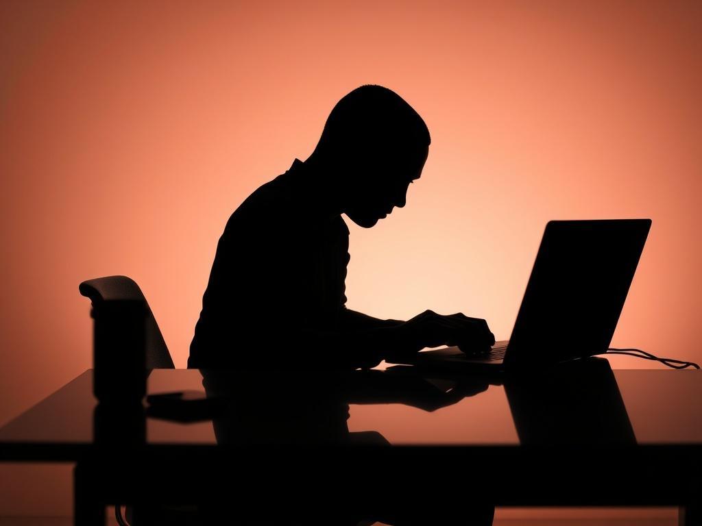 A realistic high resolution depicting a silhouette of a person