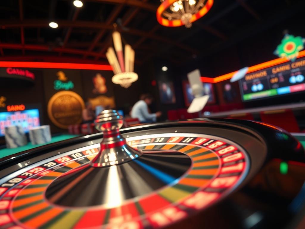 An immersive scene of a vibrant online casino game in