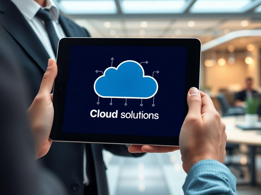 A close up shot of a cloud computing graphic on