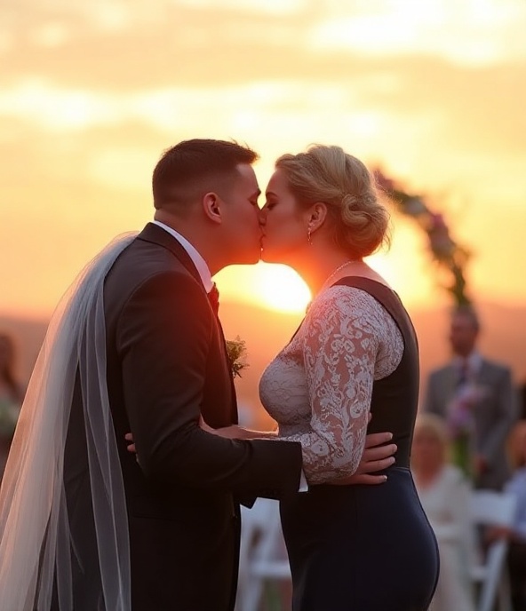 Newlyweds first kiss