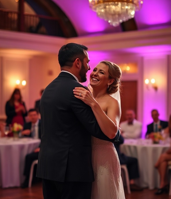 Couple dancing at reception