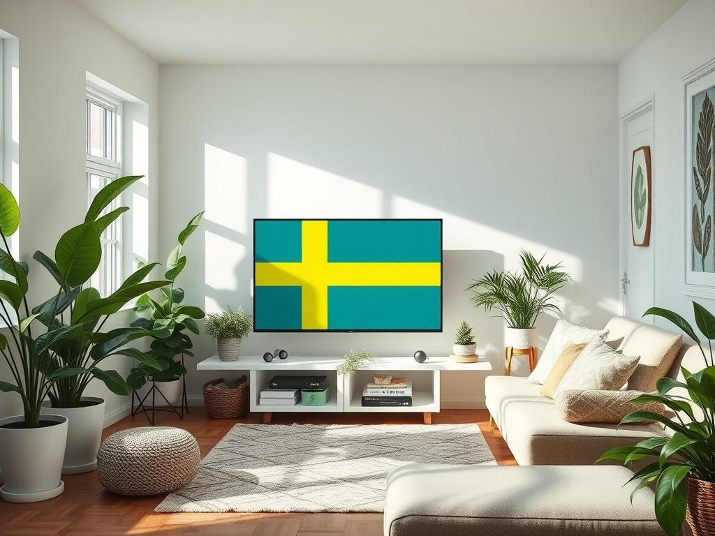 A high resolution image depicting a cozy living room setting