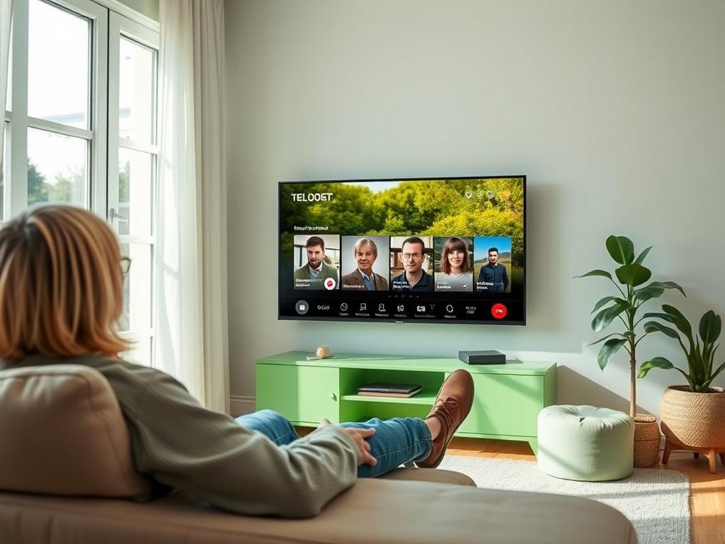 A high resolution image showing a person comfortably watching a