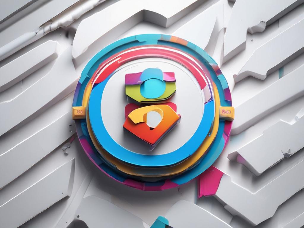 A close up shot of a vibrant logo design on