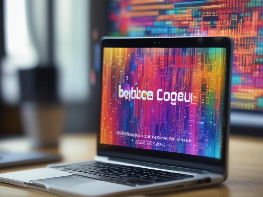 A hyper realistic close up shot of a laptop screen