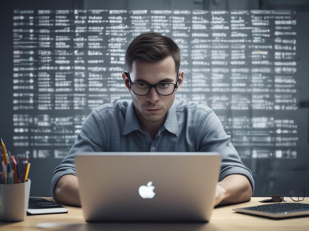 A close up shot of a programmer reading error messages