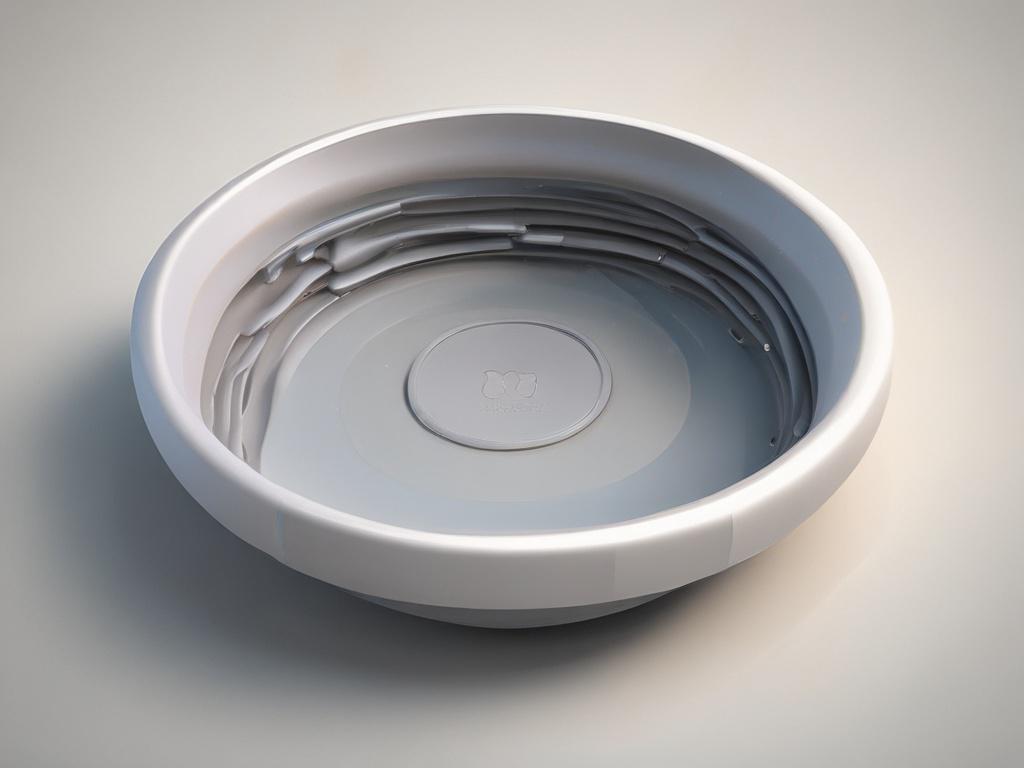 Create a hyper-realistic close-up shot of Ubiquiti Networks wireless access point. The access point should be prominently displayed in the center of the image, showcasing its sleek design and features. Use a plain white background to highlight the product. The image should be shot with a 45mm f/1.2 lens style to create a soft bokeh effect around the product, emphasizing its details. Ensure the colors are vibrant and true to life, with a focus on the primary color rgb(2, 86, 197).