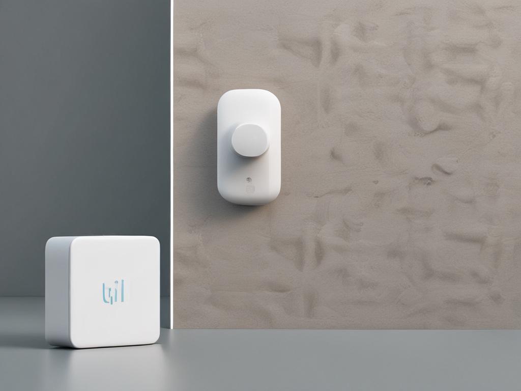 A hyper-realistic close-up of a UniFi Access Point, highlighting its sleek design and modern aesthetics. The background should be simple, allowing the product to stand out. The image should capture the essence of high-tech networking solutions, shot with a 45mm f/1.2 lens for a clear focus.