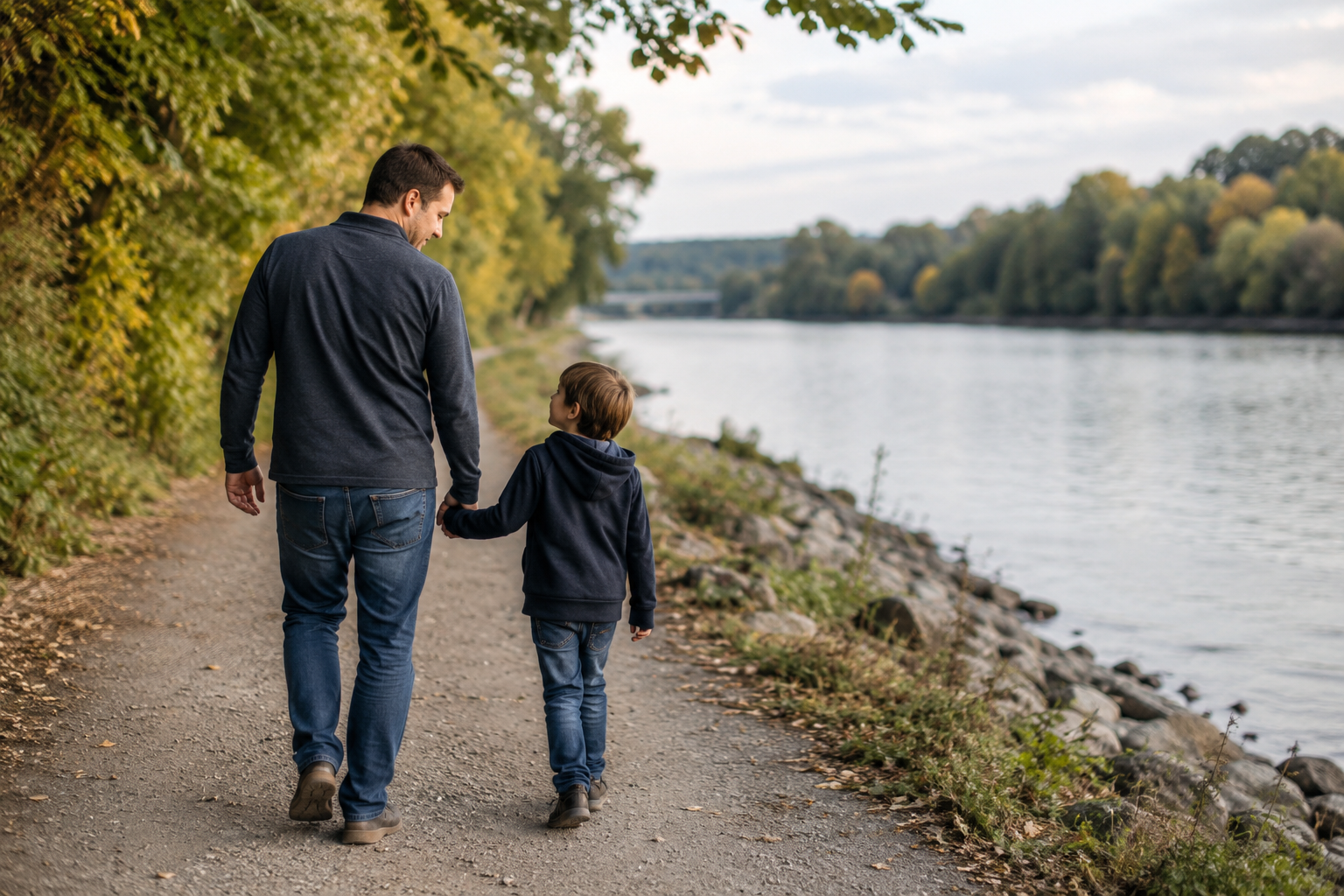 Parent and child in natural setting