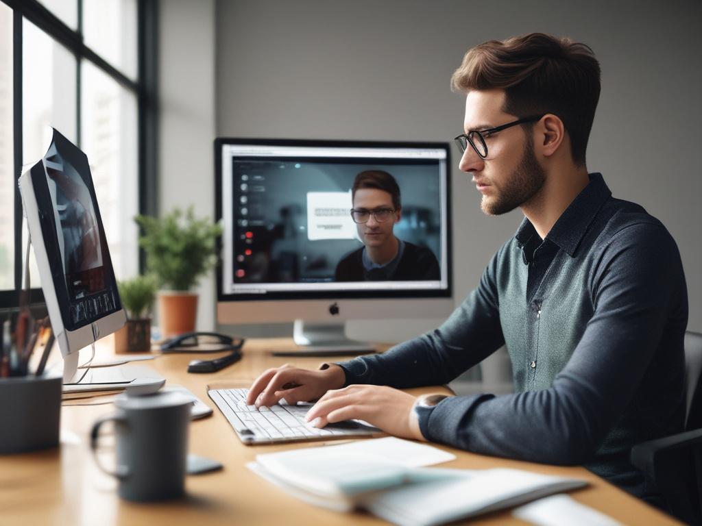 A close up shot of a focused team member working