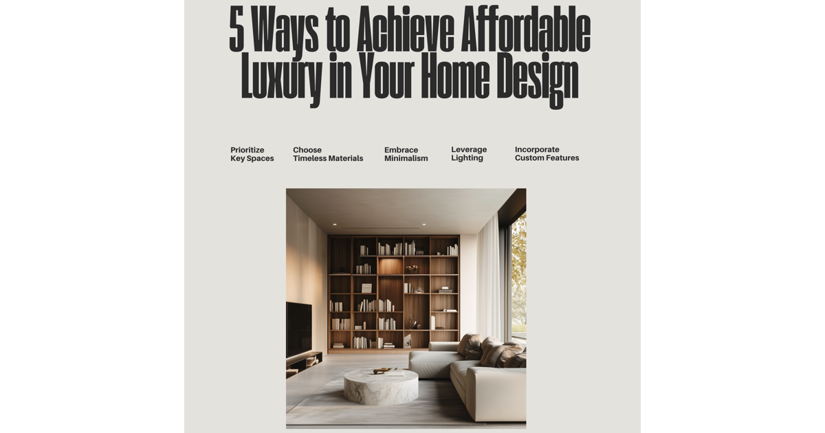 5 Ways to Achieve Affordable Luxury in Your Home Design
