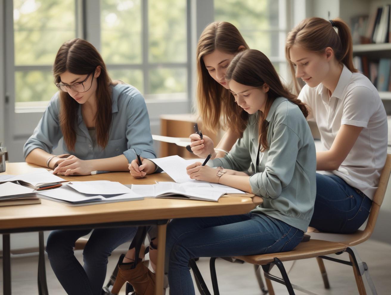students studying together