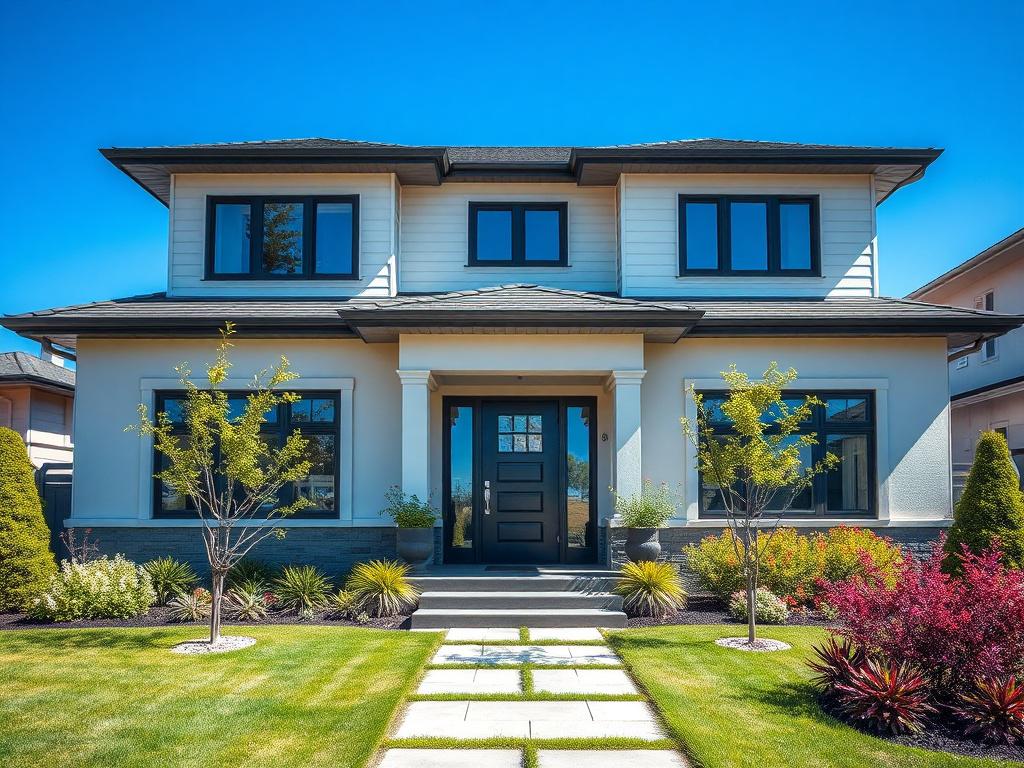 Create a realistic high resolution of a modern residential property