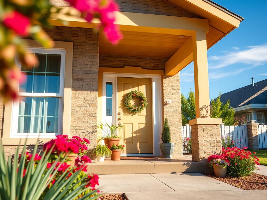 A close up shot of a well maintained residential property