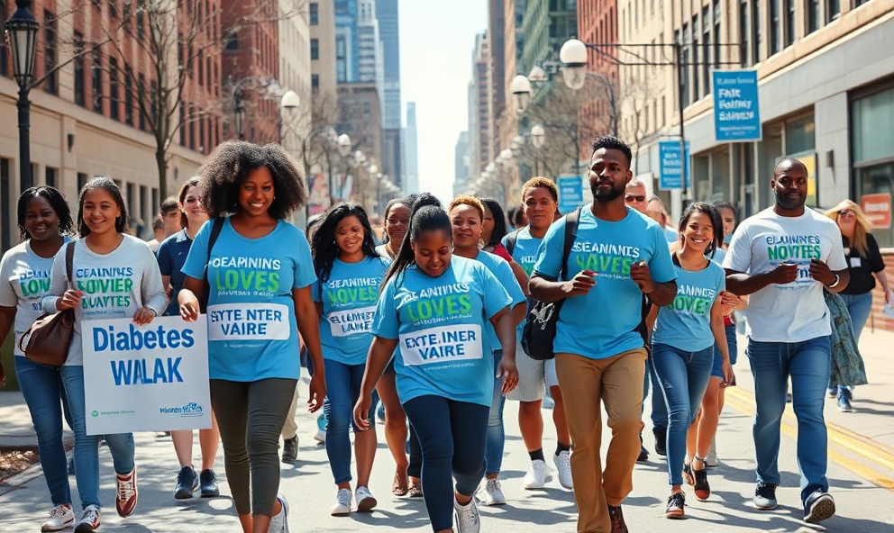 Diabetes awareness walk with community support