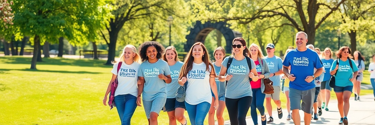 Walk Beyond Diabetes community event with families and supporters