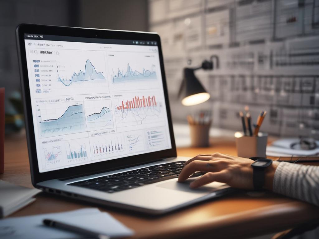 A close up shot of a person analyzing financial charts