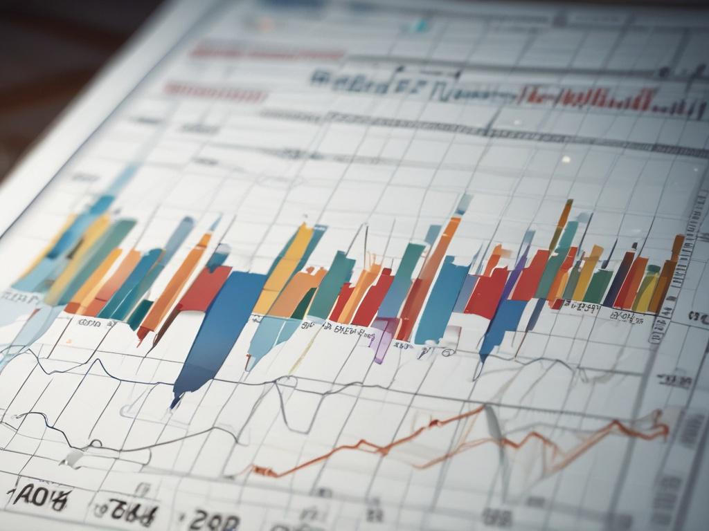 A close up shot of a stock market chart displaying