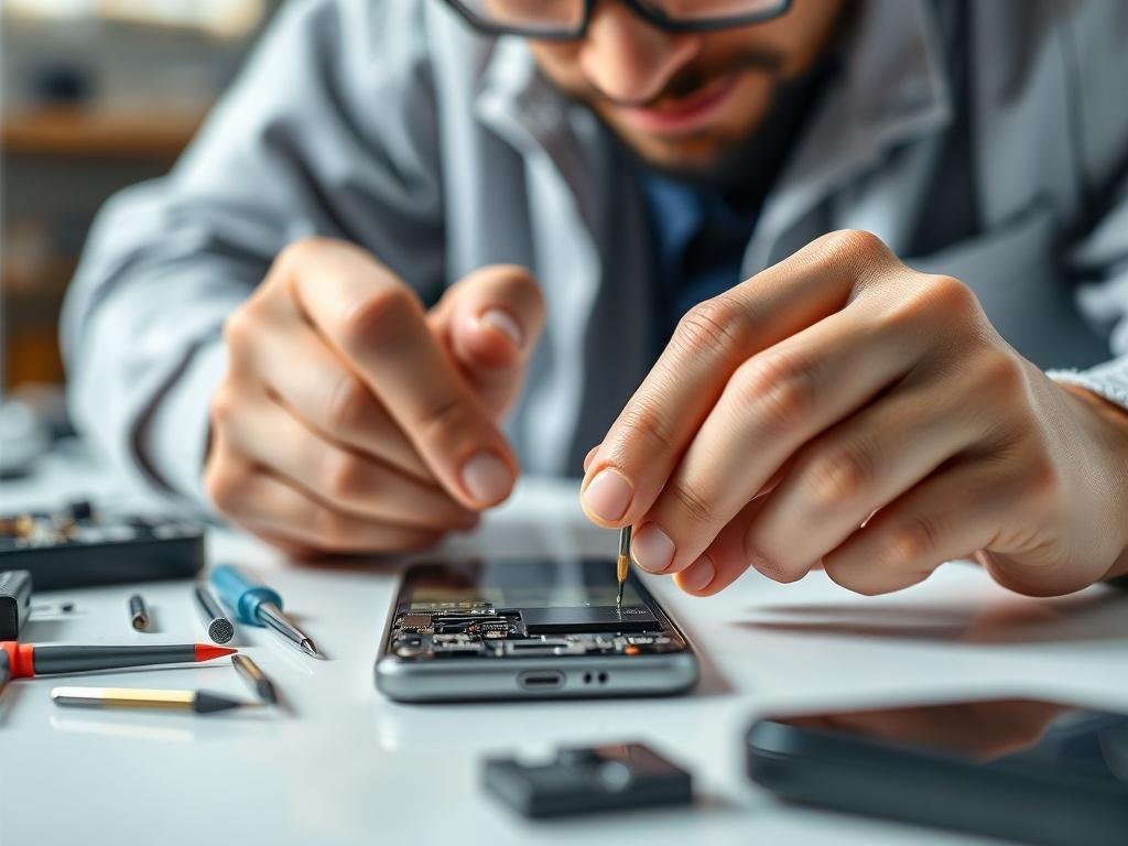 A close up shot of a technician working on a
