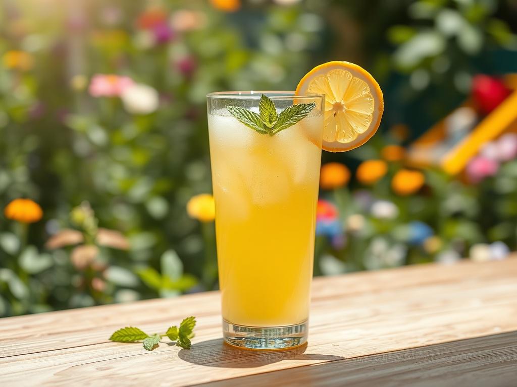 A high resolution of a glass of freshly made lemonade,