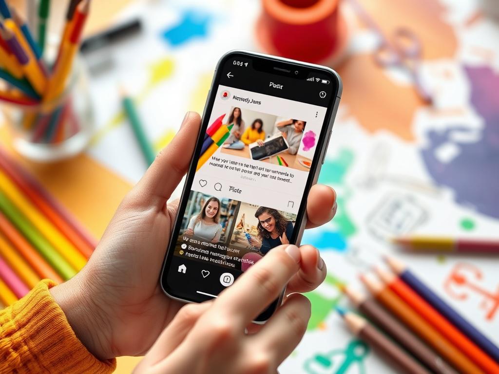 A vibrant close up of a smartphone screen displaying an