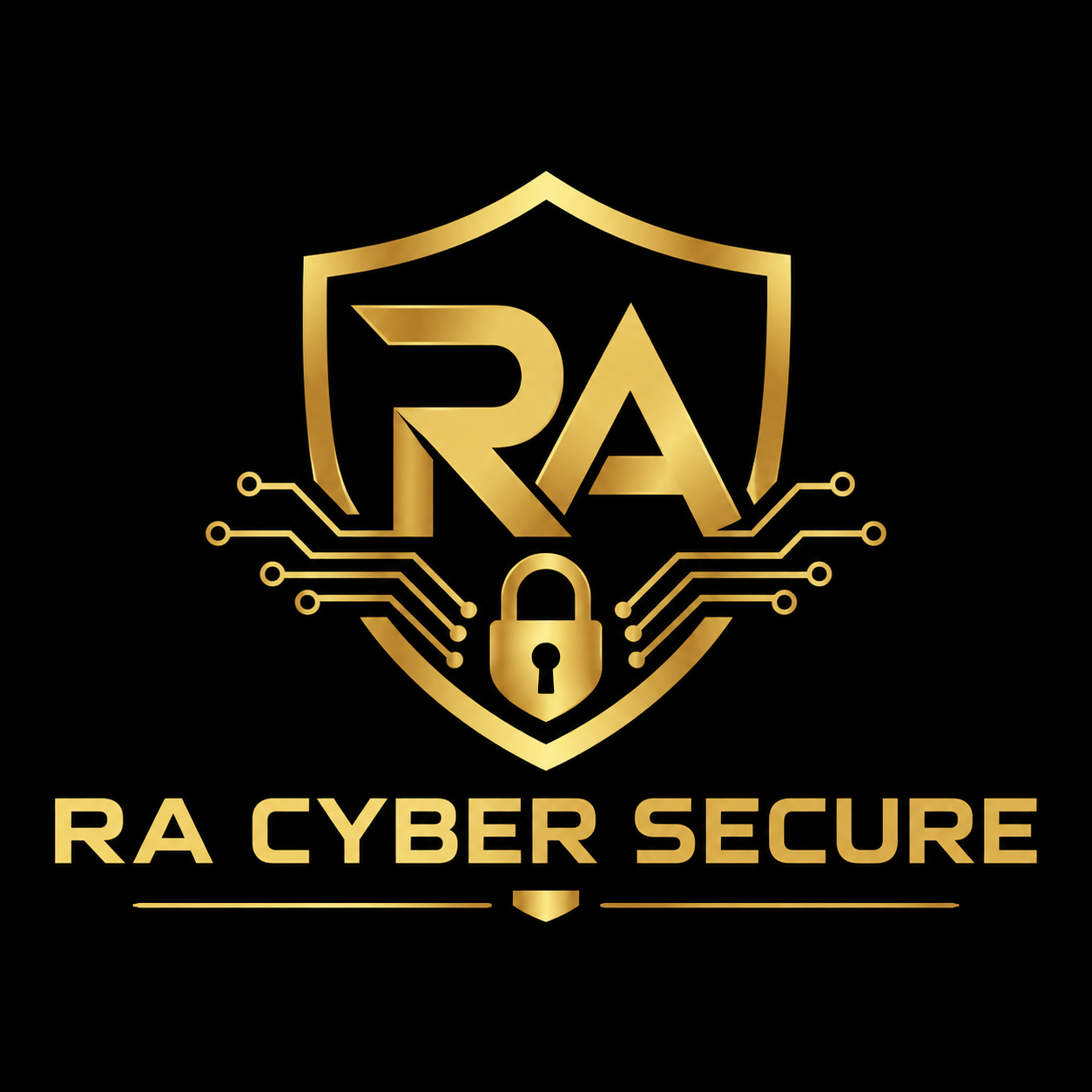 Bold cyber shield graphic representing security and protection