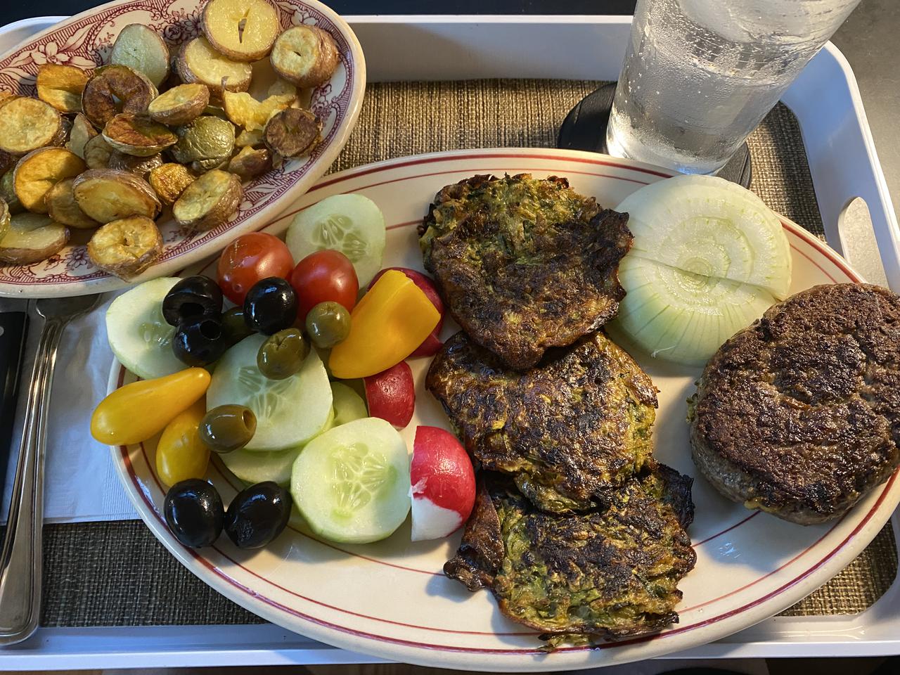 6 lamb burger fries zuchinni cake.jpeg