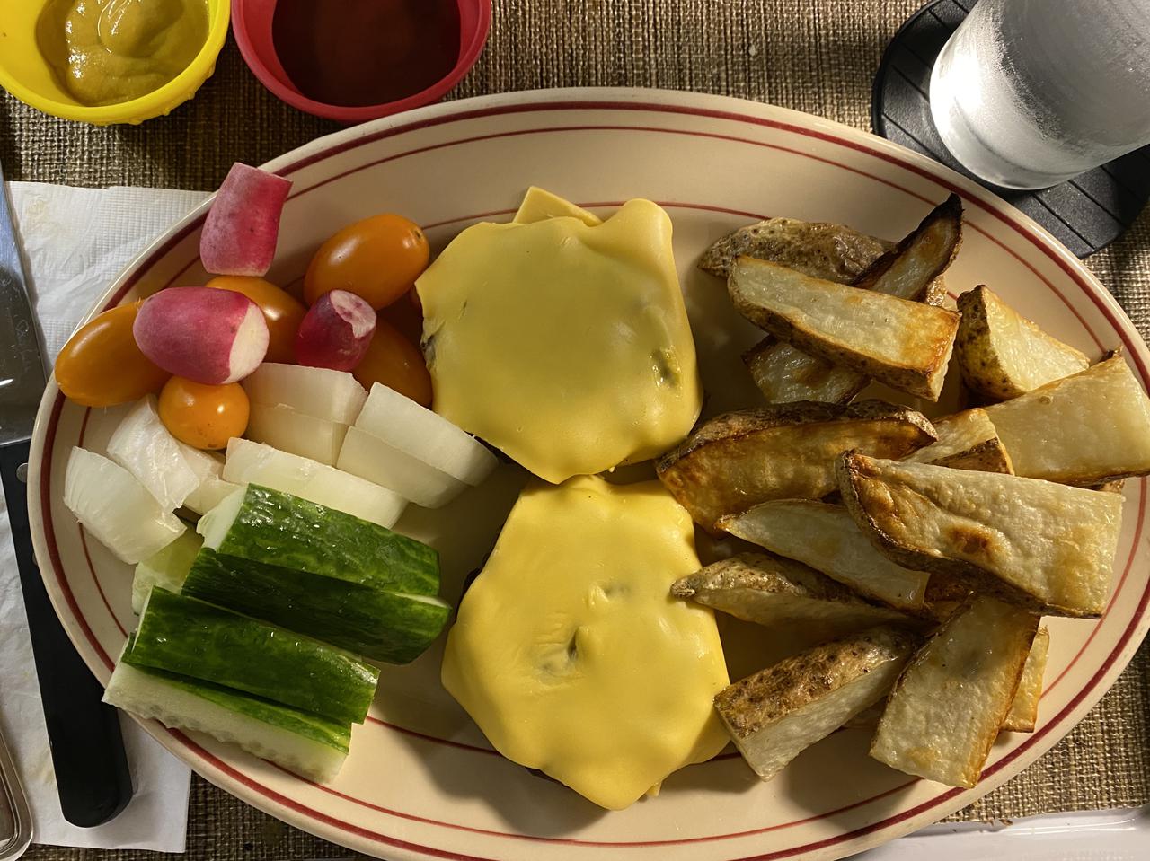 9 steak fries and hamburger.jpeg