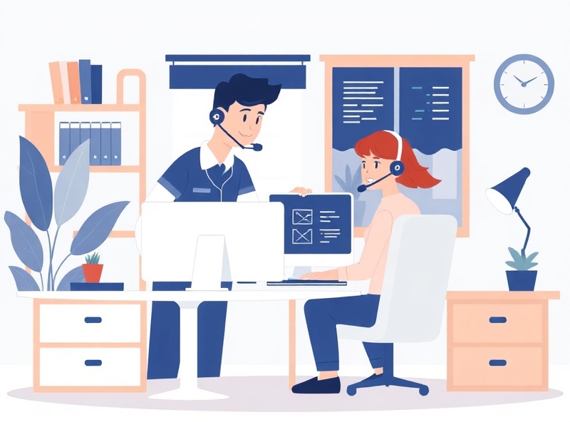 Tech support professional assisting homeowner