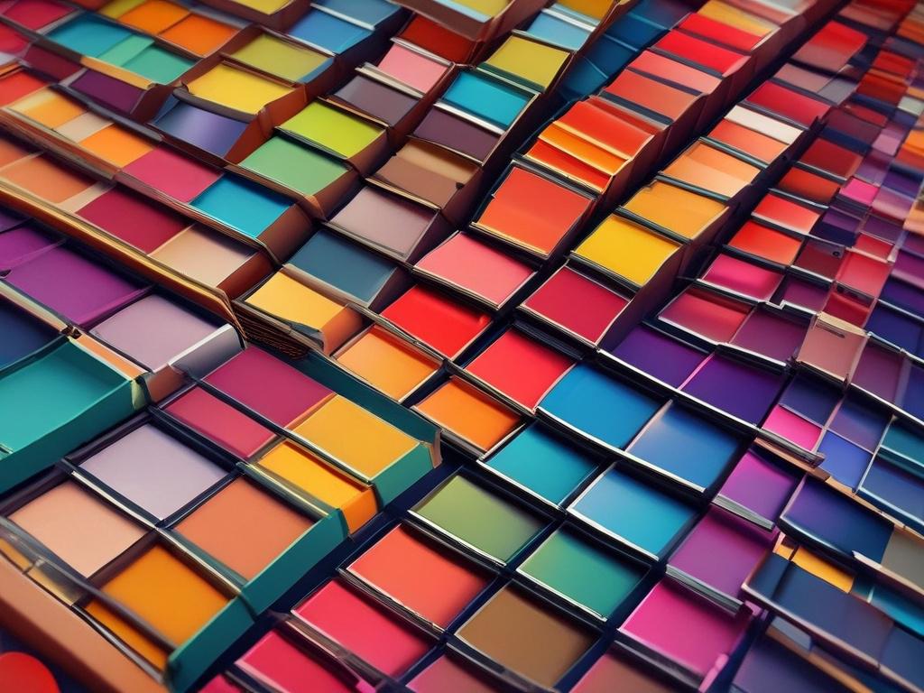 A high resolution image showcasing a vibrant color palette display