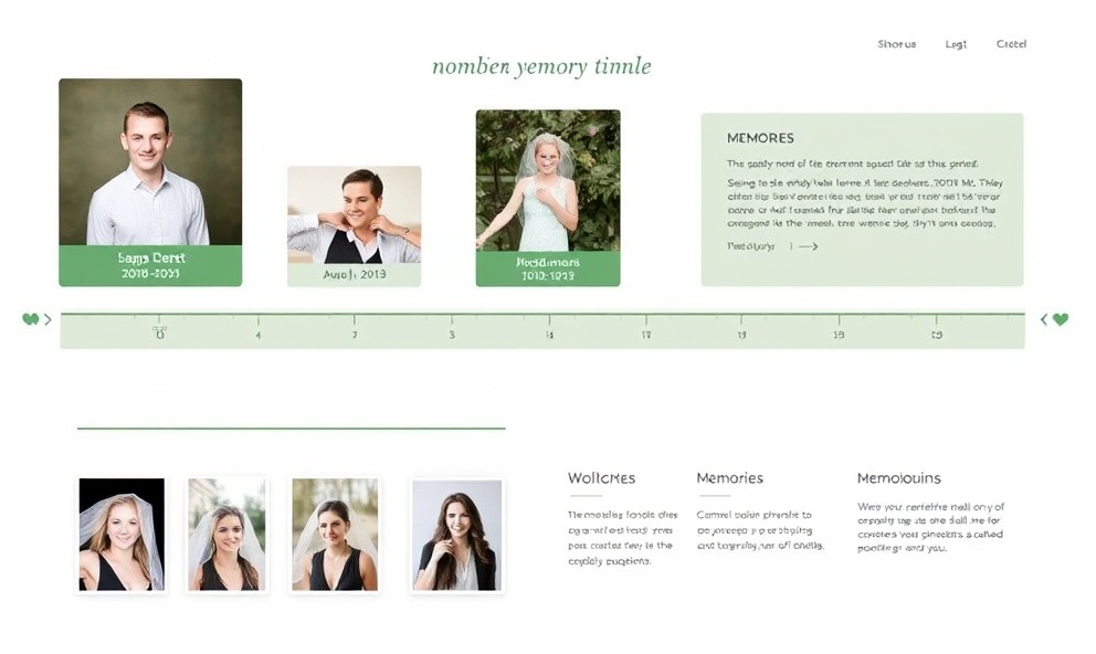 Digital memorial timeline interface