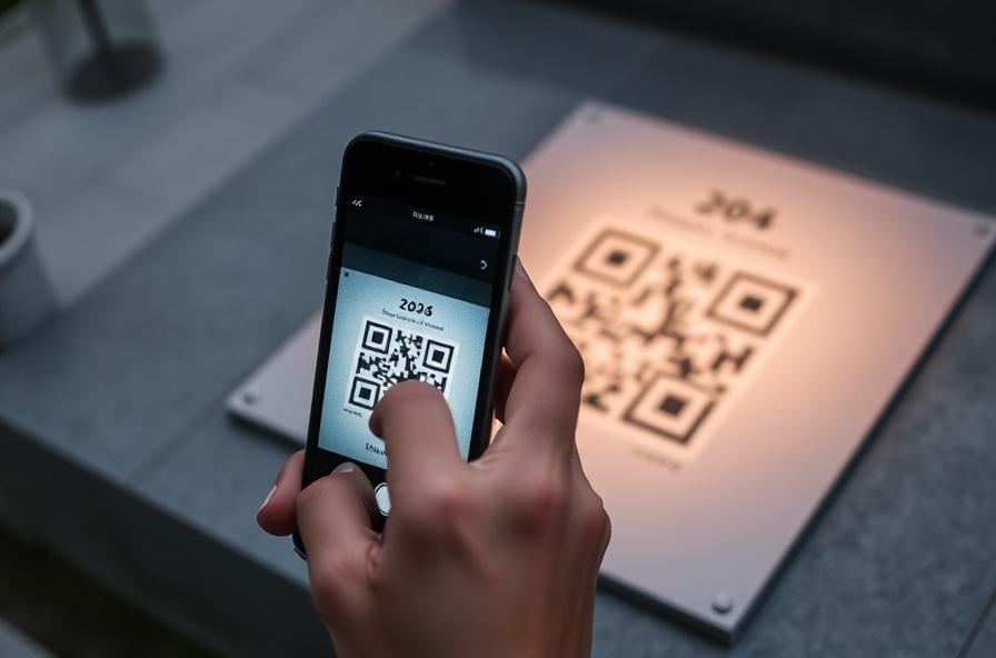 Gravestone with digital memorial QR code