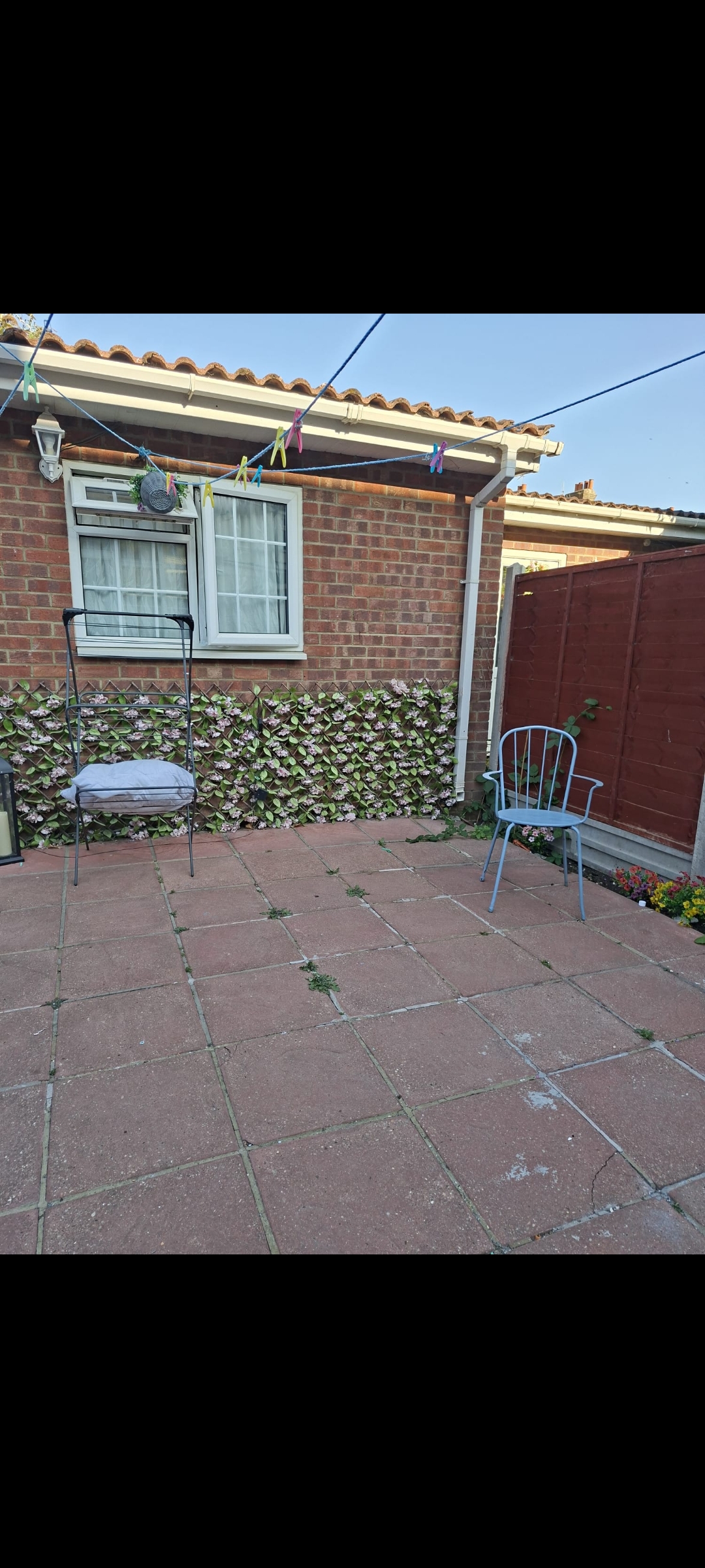 Dirty patio before cleaning