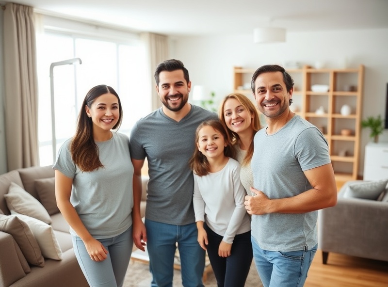 Satisfied customers in clean home