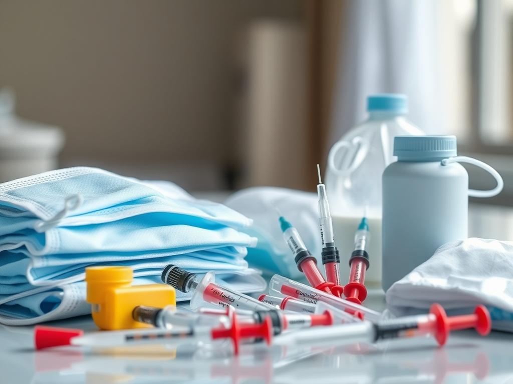 A close up shot of a variety of Medical Supply