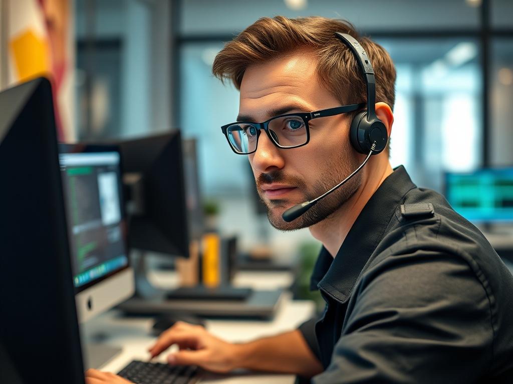 A close up shot of a Microsoft certified technician providing