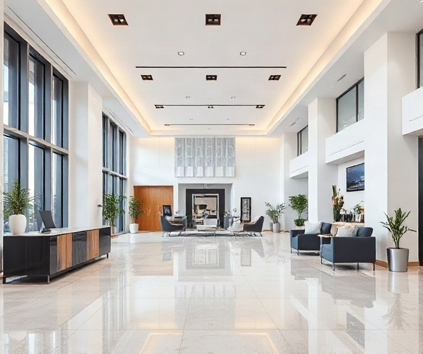 Professional commercial facility with clean, modern office environment