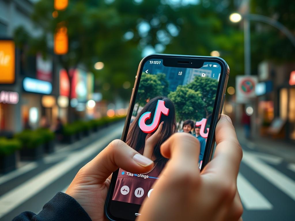 A close up shot of a TikTok video playing on