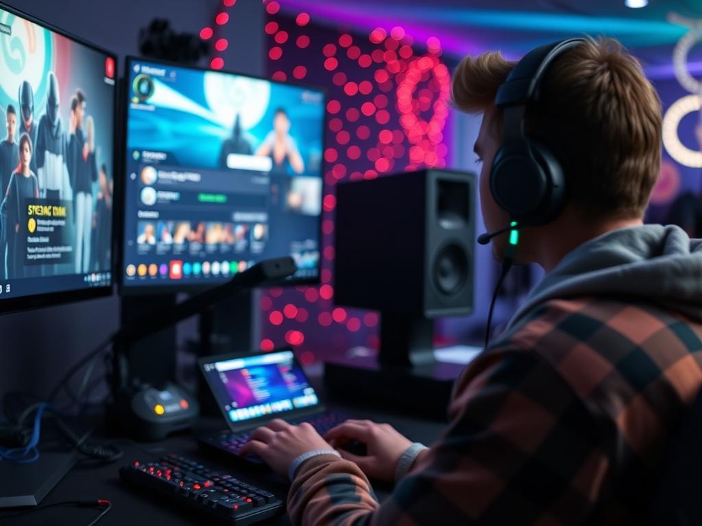 A close up shot of a streamer live on their