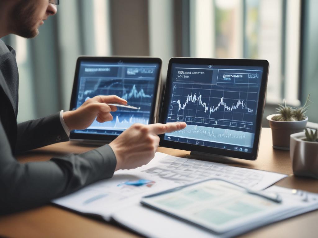 A close up shot of a professional advisor discussing investment