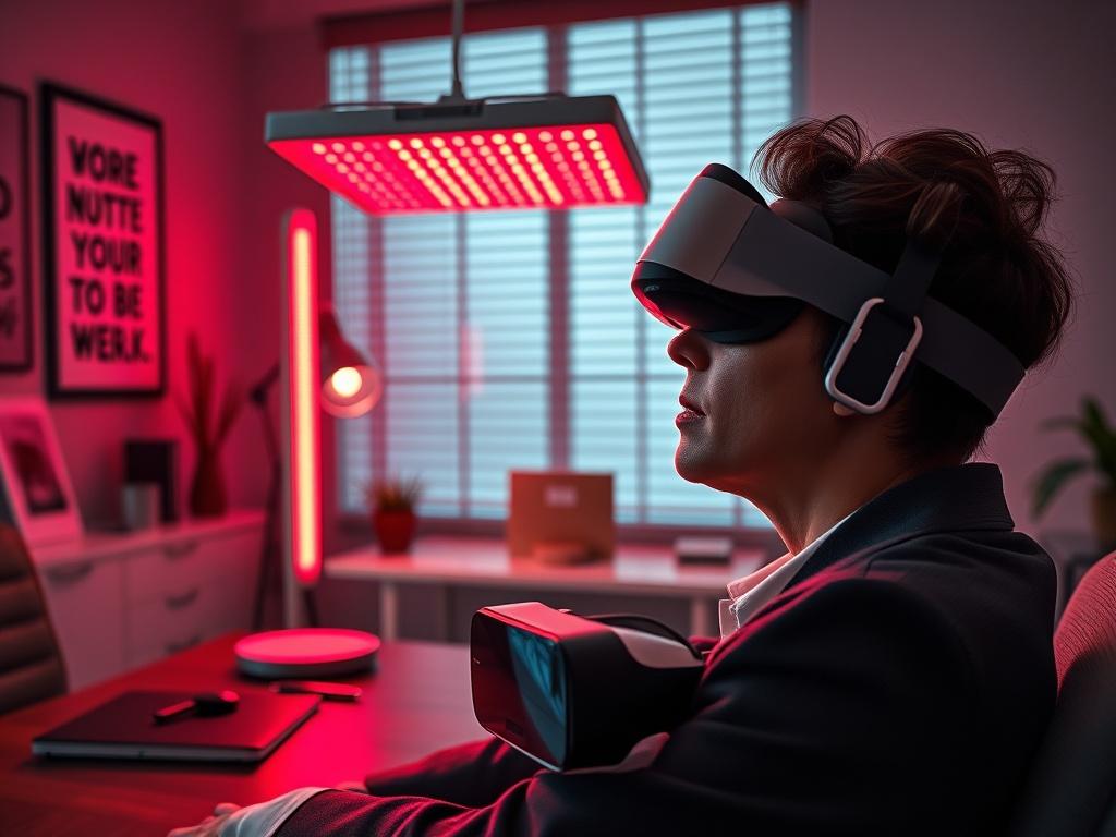 A professional office environment showcasing a focused executive in a