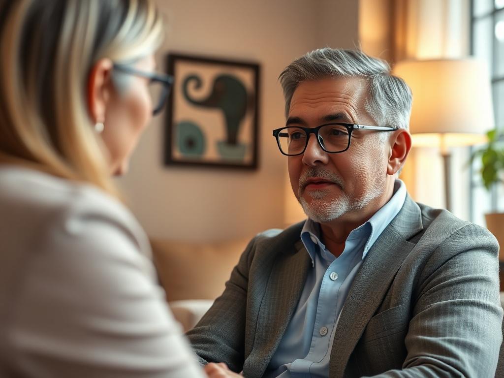 a close up shot of a professional life coach, Dr